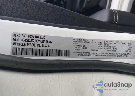 2021 Dodge Durango Srt 392 Awd from USA, damaged, VIN 1C4SDJGJXMC850546